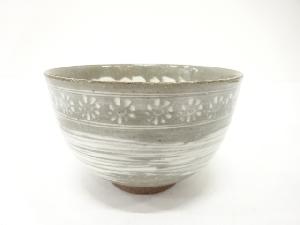 浅見与し三造　三島手　刷毛目　茶碗